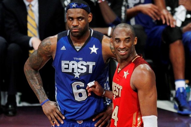 LeBron James (levo) in Kobe Bryant (Foto: Reuters)