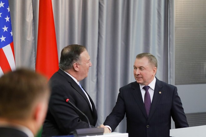 Pompeo v Minsku za izboljšanje odnosov med ZDA in Belorusijo