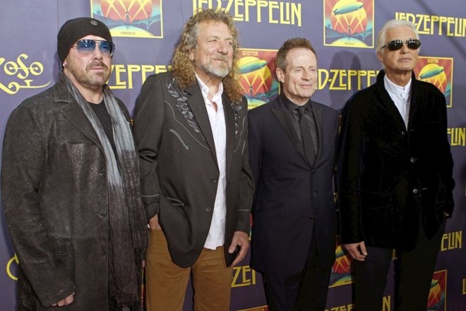 Člani skupine Led Zeppelin (z leve Jason Bonham, Robert Plant, John Paul Jones in Jimmy Page).