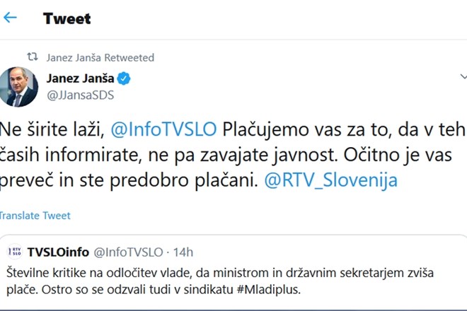 Šef nacionalke Igor Kadunc kritičen do Janeza Janše: »Nismo v vojni in na cenzuro ne pristajamo«
