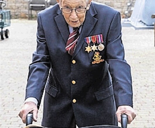 Vojnemu veteranu iz druge svetovne vojne Tomu Mooru je v desetih dneh uspelo zbrati dobrih 13,5 milijona evrov.