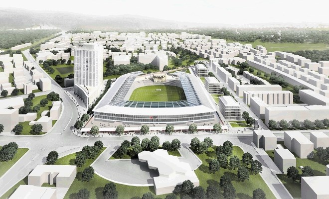 Novi stadion bo ohranil zaščiteno glorieto, obodni zid, pokrito stebrišče in še nekatere Plečnikove elemente (na fotografiji...