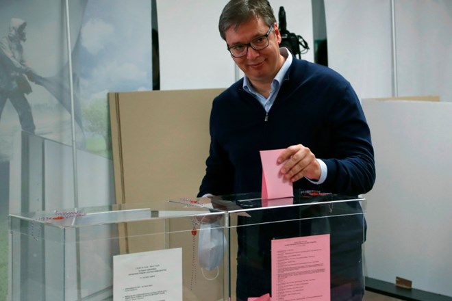 Aleksandar Vučić je oddal svoj glas na volitvah.