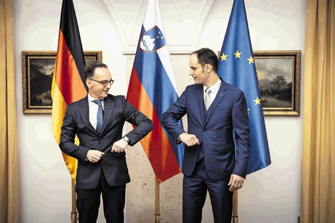 Nemški in slovenski zunanji minister se pozdravljata časom primerno.