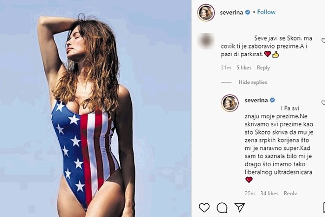 Severina je pozirala v kopalkah z vzorcem ameriške zastave.