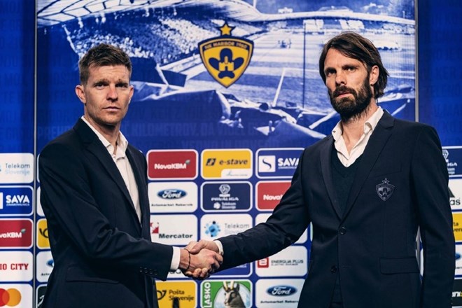 Novi trener NK Maribor Simon Rožman (levo) in športni direktor NK Maribor Marko Šuler (desno).