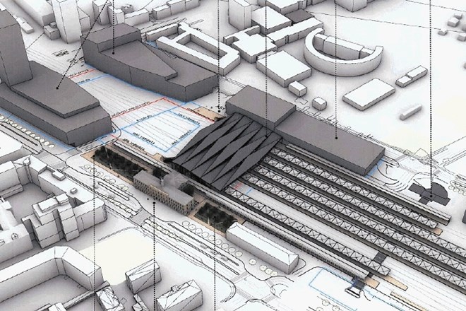 Tudi iz idejne zasnove projekta železniške postaje je razvidno, da se bo nad tiri gradila le postajna dvorana železniške...