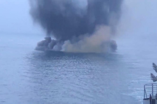 Moskva trdi, da je preprečila ukrajinski napad na rusko vojaško ladjo