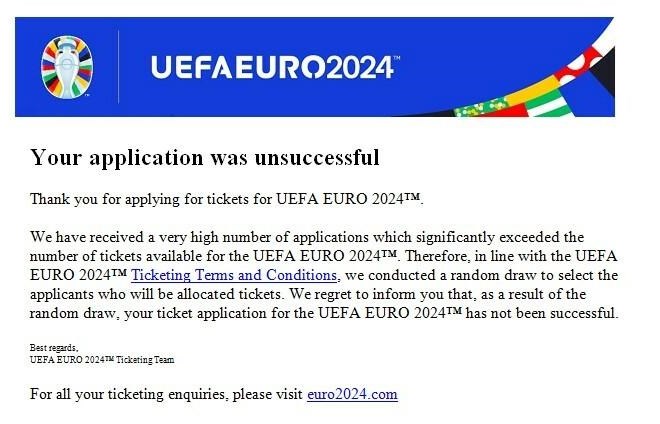Euro 2024: Žreb je opravljen, preverite e-pošto