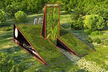 Osupljiva "zelena škatla" z dvojnim vertikalnim vrtom