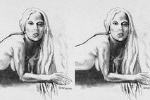 Portret gole Lady Gaga prodali za 30 tisoč dolarjev