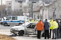 Policijski pregon ubežnika se je končal s prometno  nesrečo