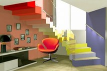 Stopnišče kot na videz kaotičen ambient, poln barvnih vzorcev