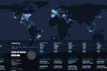 Tweetping: Ena najlepših vizualizacij, kako twitter »razsvetljuje« svet