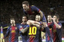 Maestro Messi poskrbel za visoko zmago Barcelone proti nemočnemu Milanu; Galatasaray izločil Schalke