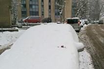 Pri nadzoru parkiranja sneg na vetrobranskem steklu otežuje delo redarjev