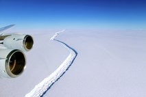 Ledena polica  na Antarktiki, ki se bo vsak čas odlomila,  že v velikosti Libanona 
