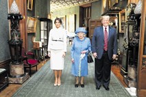 Trumpu se je uresničila velika želja in je spil čaj z britansko kraljico