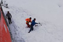 #video Kozel, ki ga je zasul snežni plaz, se za preživetje lahko zahvali delavcem ÖBB   