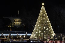 Melania Trump prižgala luči na nacionalnem božičnem drevesu v Washingtonu