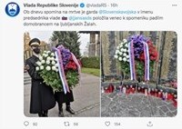 ZZB NOB Slovenije protestirala ob položitvi venca na spominsko obeležje domobrancem