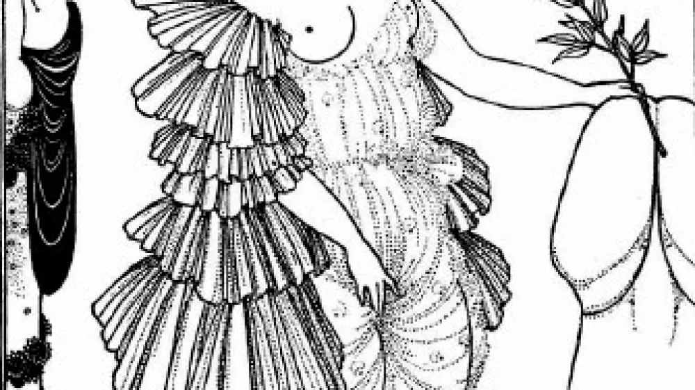 Lizistrata (na fotografiji v ilustrirani inačici britanskega umetnika Aubreyja  Beardsleyja iz leta 1896) je bila prva komična junakinja &ndash; ali, natančneje,  prva, ki je tudi spregovorila.