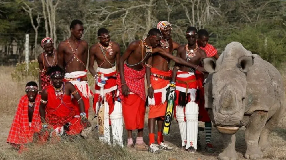Sudan z ekipo kriketa Masajev. Fotografija iz junija 2017.