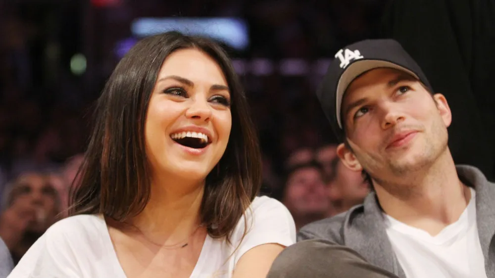 Celebrities watch the LA Lakers vs. Phoenix Suns at the Staples Center<br><br>Featuring: Mila Kunis, Ashton Kutcher<br>Where: Los Angeles, California, United States<br>When: 12 Feb 2013<br>Credit: WENN.com