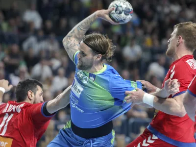 Dean Bombač - 13.04.2022 &ndash; mo&scaron;ki rokomet &ndash; Slovenija: Srbija, kvalifikacije za SP 2023, prva tekma: /FOTO: Jaka Gasar