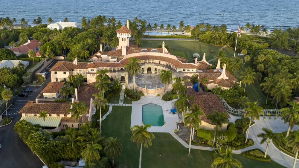 An aerial view of former President Donald Trump's Mar-a-Lago estate is seen Wednesday, Aug. 10, 2022, in Palm Beach, Fla. Court papers show that the FBI recovered documents &nbsp;labeled "top secret" from former President Donald Trump's Mar-a-Lago estate in Florida. (AP Photo/Steve Helber)