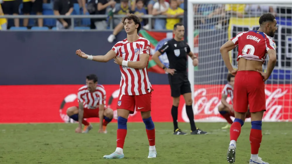 Soccer Football - LaLiga - Cadiz v Atletico Madrid - Estadio Nuevo Mirandilla, Cadiz, Spain - October 29, 2022 Atletico Madrid's Joao Felix reacts after the match REUTERS/Jon Nazca