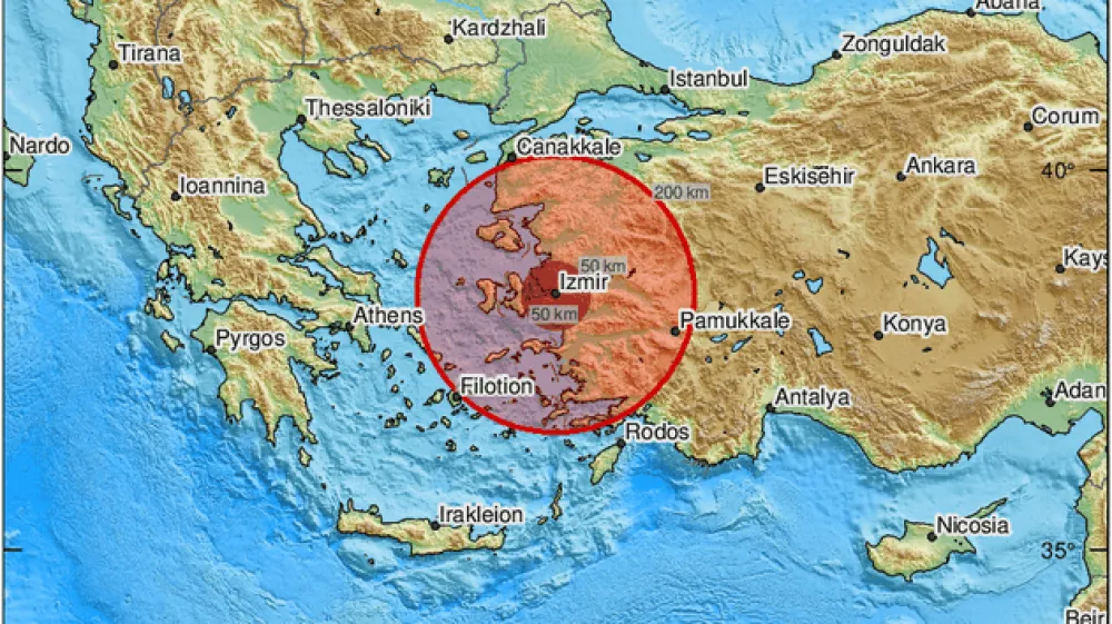 Turcija, Istanbul.<br>Severozahod Turcije je davi stresel mocan potres magnitude 6,1.<br>Zemljevid epicentra potresa.