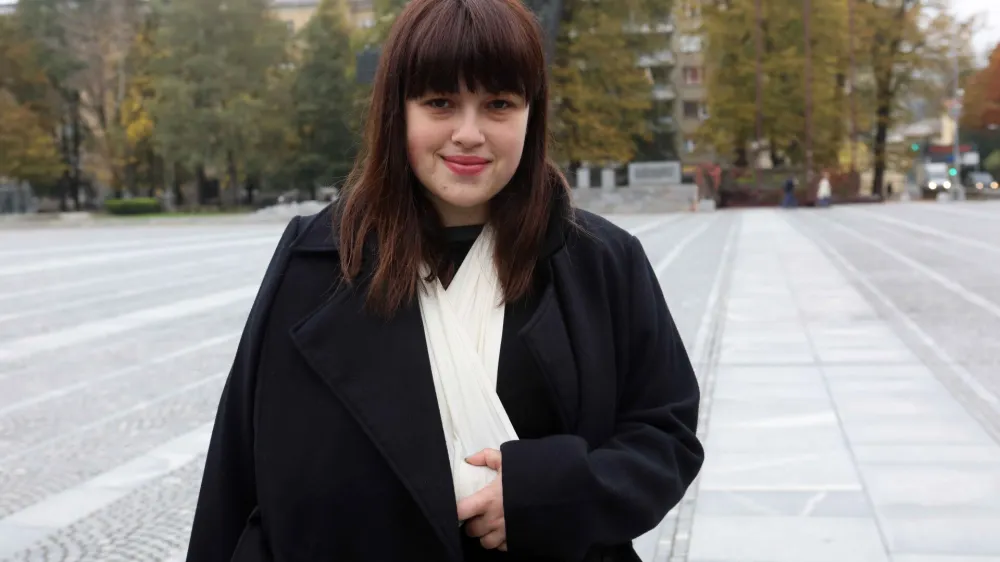 direktorica In&scaron;tituta 8. marec Nika Kovač<br><br>- 26.10.2022 - In&scaron;titut 8. marec - spregovorili o aktualnem dogajanju, načrtih in referendumih ter fizičnem napadu na direktorico in&scaron;tituta Niko Kovač; <br><br>//FOTO: Tomaž Skale<br>