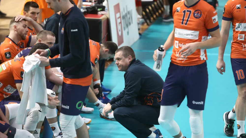 Radovan Gačič, trener odbojkarjev ACH Volley- 30.11.2022 &ndash; odbojka - ACH Volley: Ziraat Bank Anakara, liga prvakov, skupina E, 3. krog:&nbsp;//FOTO: Luka Cjuha