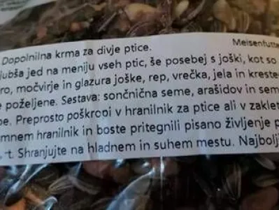 Deklaracija na hrani za ptice