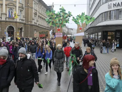 Protestniki so svoje zahteve predstavili najprej na Kongresnem trgu, nato pa se ob vzklikih &raquo;Nočemo životarit', hočemo živet'&laquo; podali na Slovensko cesto.