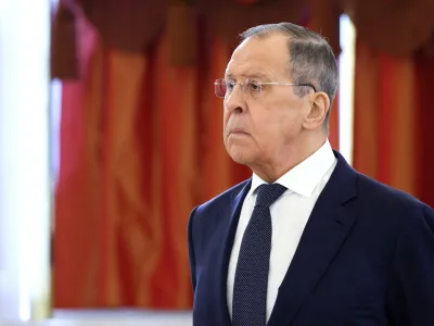 HANDOUT - 05 April 2023, Russia, Moscow: Russian Foreign Minister Sergey Lavrov attends a ceremony to receive credentials from new foreign ambassadors at the Kremlin. Photo: -/KREMLIN/dpa - ATTENTION: editorial use only and only if the credit mentioned above is referenced in full