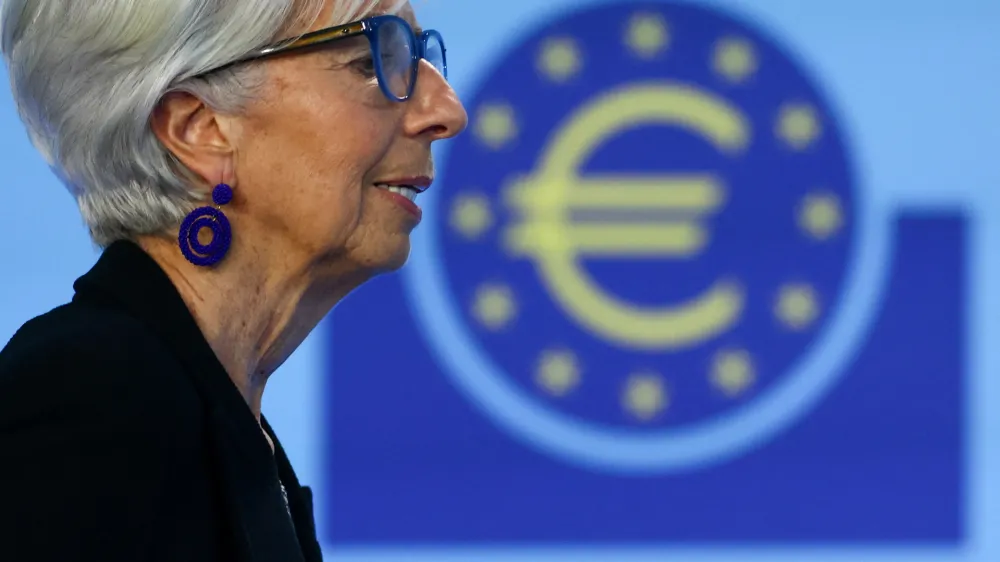 European Central Bank (ECB) President Christine Lagarde looks on as she speaks to reporters following the Governing Council's monetary policy meeting, in Frankfurt, Germany May 4, 2023. REUTERS/Kai Pfaffenbach