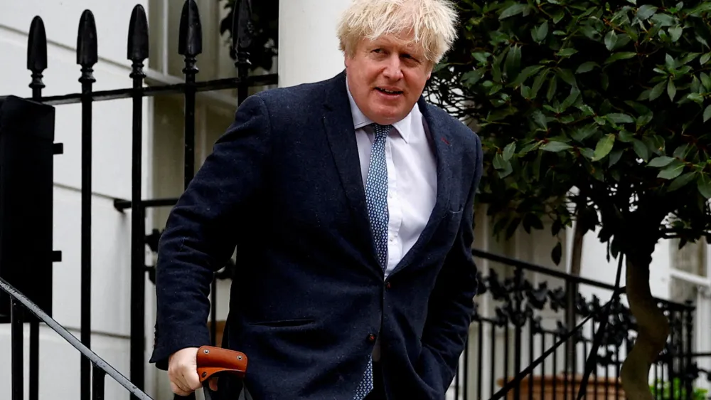 FILE PHOTO: Former British Prime Minister Boris Johnson leaves his home, in London, Britain March 21, 2023. REUTERS/Peter Nicholls/File Photo