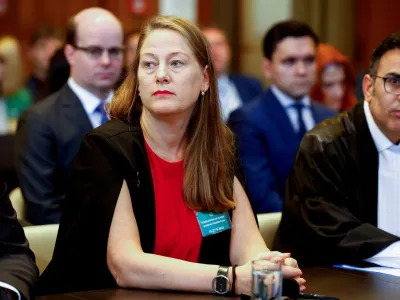 Russian Deputy Permanent Representative to the U.N. Maria Zabolotskaya attends a hearing as Russia begins presenting its objections against the jurisdiction of the World Court in a genocide case brought by Ukraine which claims Moscow falsely applied genocide law to justify its February 24, 2022 invasion, in The Hague, Netherlands, September 18, 2023. REUTERS/Piroschka van de Wouw