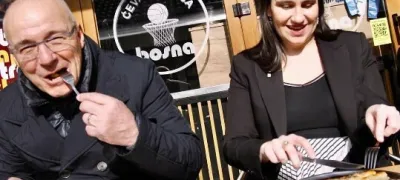 Jure Franko v Sarajevu 40 let pozneje.<br>
