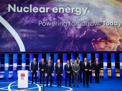 Belgija, Bruselj.<br>Dvodnevno zasedanje voditeljev drzav clanic EU.<br>Udelezba predsednika vlade Roberta Goloba na odprtju vrha jedrske energije.