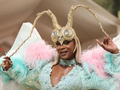 J. Harrison Ghee poses at the Met Gala, an annual fundraising gala held for the benefit of the Metropolitan Museum of Art's Costume Institute with this year's theme 'Sleeping Beauties: Reawakening Fashion' in New York City, New York, U.S., May 6, 2024. REUTERS/Andrew Kelly
