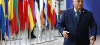FILE - Hungary's Prime Minister Viktor Orban arrives for an EU summit in Brussels, on June 27, 2024. Orbán has presented a new alliance with Austria's far-right Freedom Party and the main Czech opposition party, which hopes to attract other partners and become the biggest right-wing group in the European Parliament. Orbán traveled to Vienna Sunday, June 30, 2024, to present the "Patriots for Europe" alliance of his Fidesz party with the Freedom Party and former Czech Prime Minister Andrej Babiš's ANO party — a day before Hungary takes over the European Union's rotating presidency for six months. (AP Photo/Geert Vanden Wijngaert)