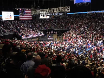 Republican presidential nominee former President Donald Trump speaks at a campaign rally at the Bryce Jordan Center, Saturday, Oct. 26, 2024, in State College, Pa. (AP Photo/Alex Brandon)