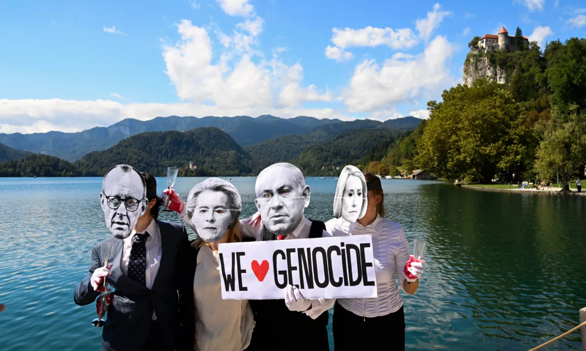 Protest na Bledu: »EU je sokriva za genocid v Gazi!«