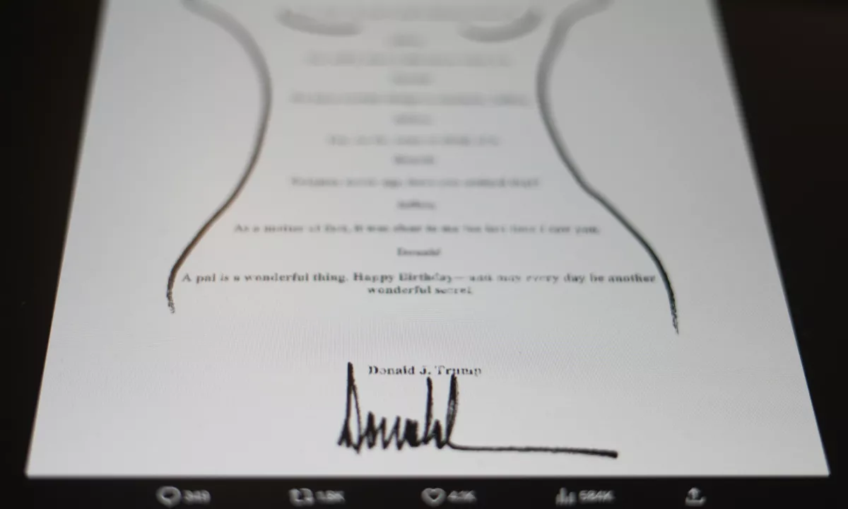 Demokrati objavili Trumpovo risbo za Epsteina