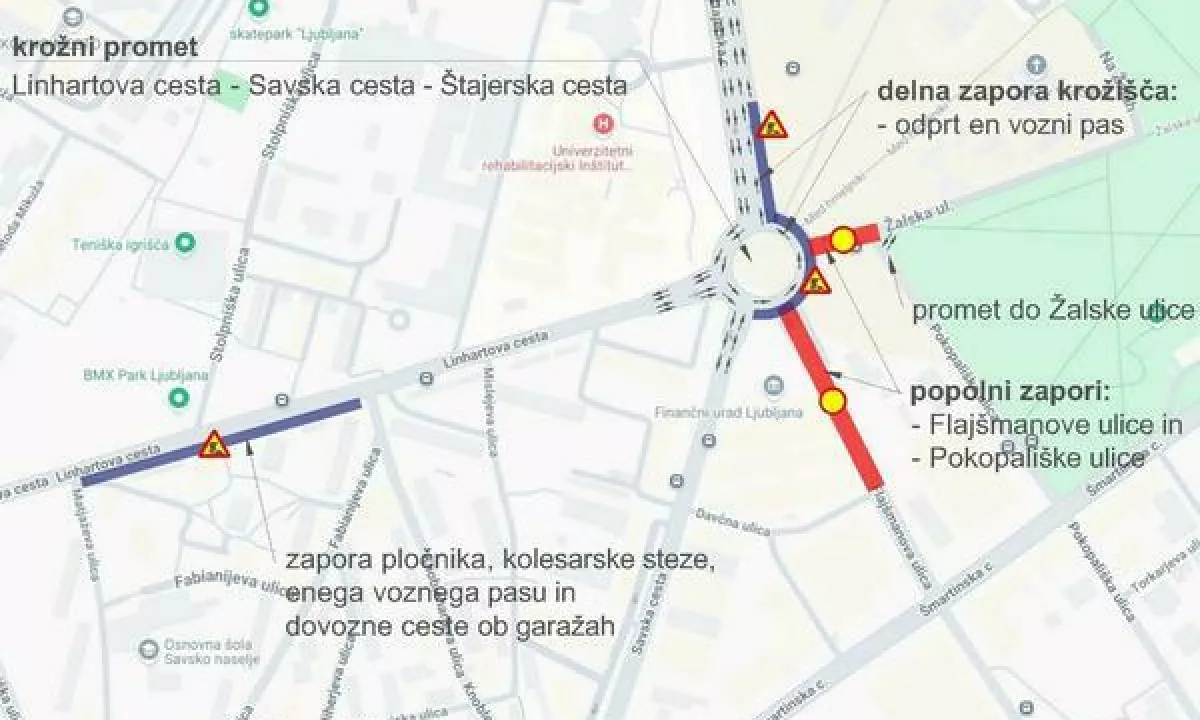 Znova sprememba zapore pri krožišču Žale