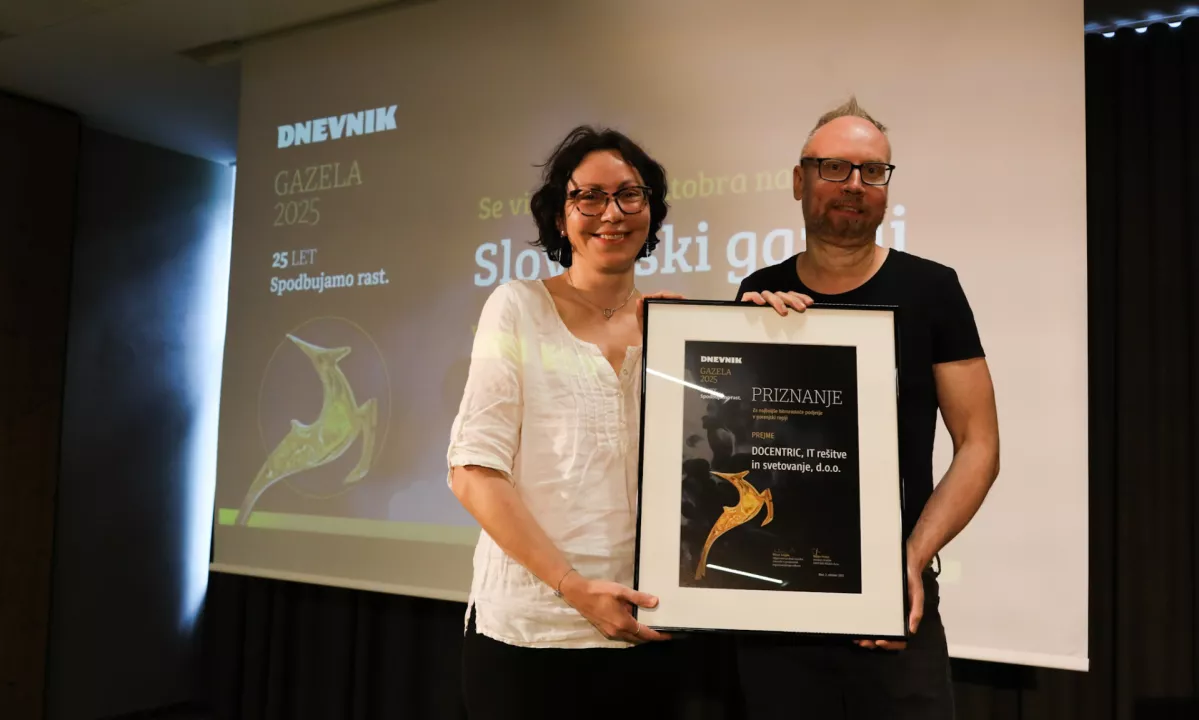 Gorenjska gazela 2025 je podjetje Docentric!