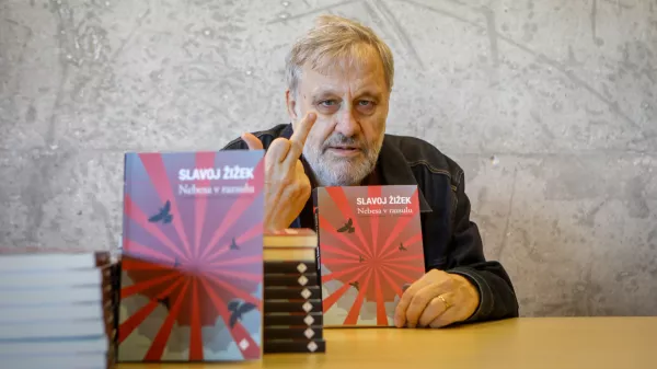 Slavoj Žižek4.11.2025 - predstavitev knjige Nebesa v razsulu Slavoja Žižka, ki je izšla pri Cankarjevi založbi, Foto: Luka Cjuha